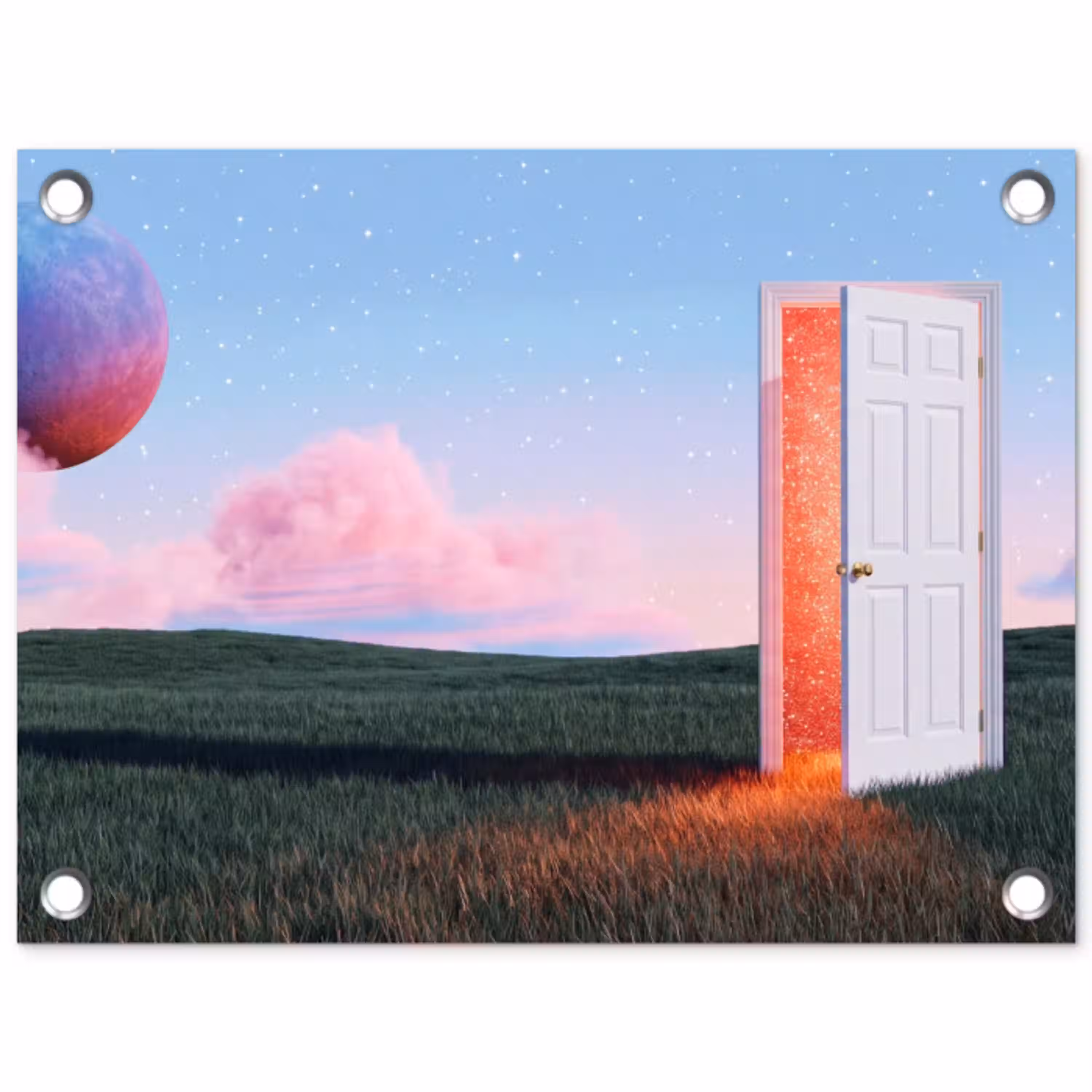 Deur - Fantasie - Ruimte tuinposter los doek klein -3d