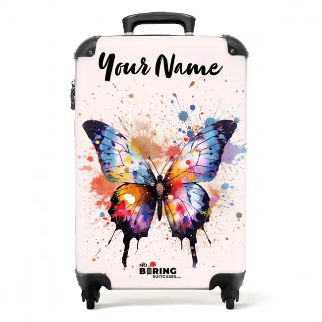Suitcase with name - Butterfly explosion