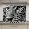 Luipaard - Zwart - Wit - Oog keuken achterwand spatscherm klein -3d_website