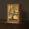 Boom - Levensboom - Abstract - Goud Light Box met kabel (Tafellamp) klein -z3d_website