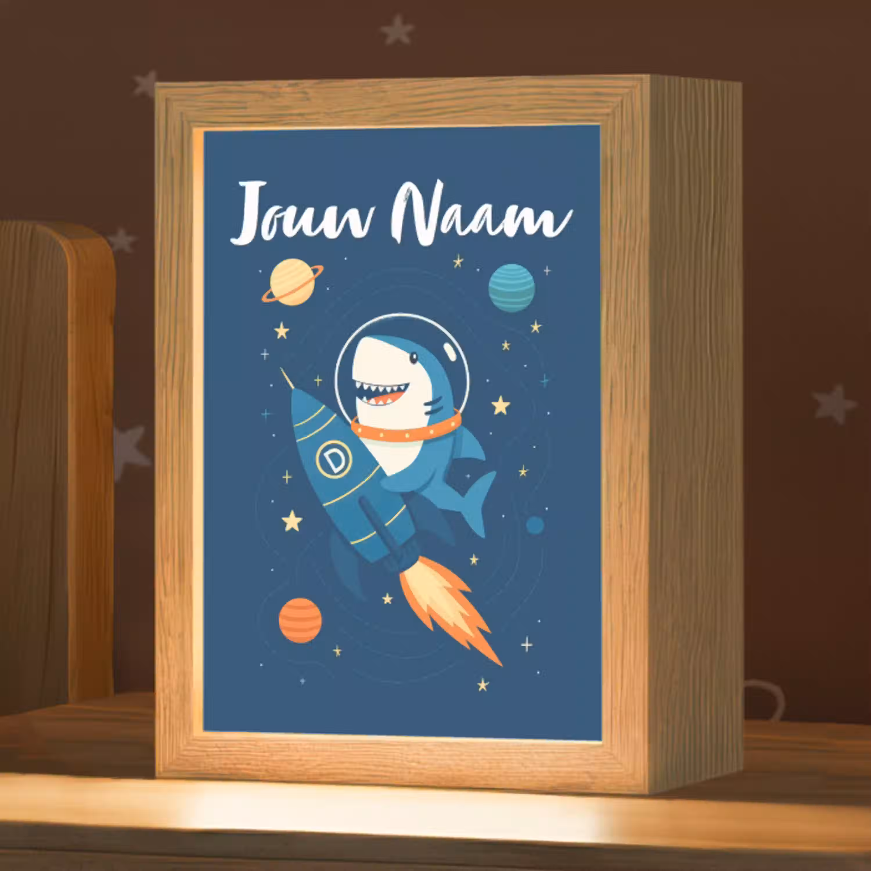 Raket - Haai - Ruimte Light Box met kabel (Kinderlampje) klein -zzz_3d_website