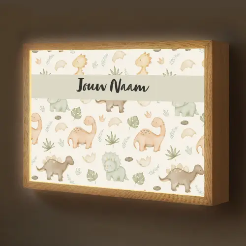 Dino - illustratie - Kleurrijk Light Box met batterij (Wandlamp kind) middel -z3d_website