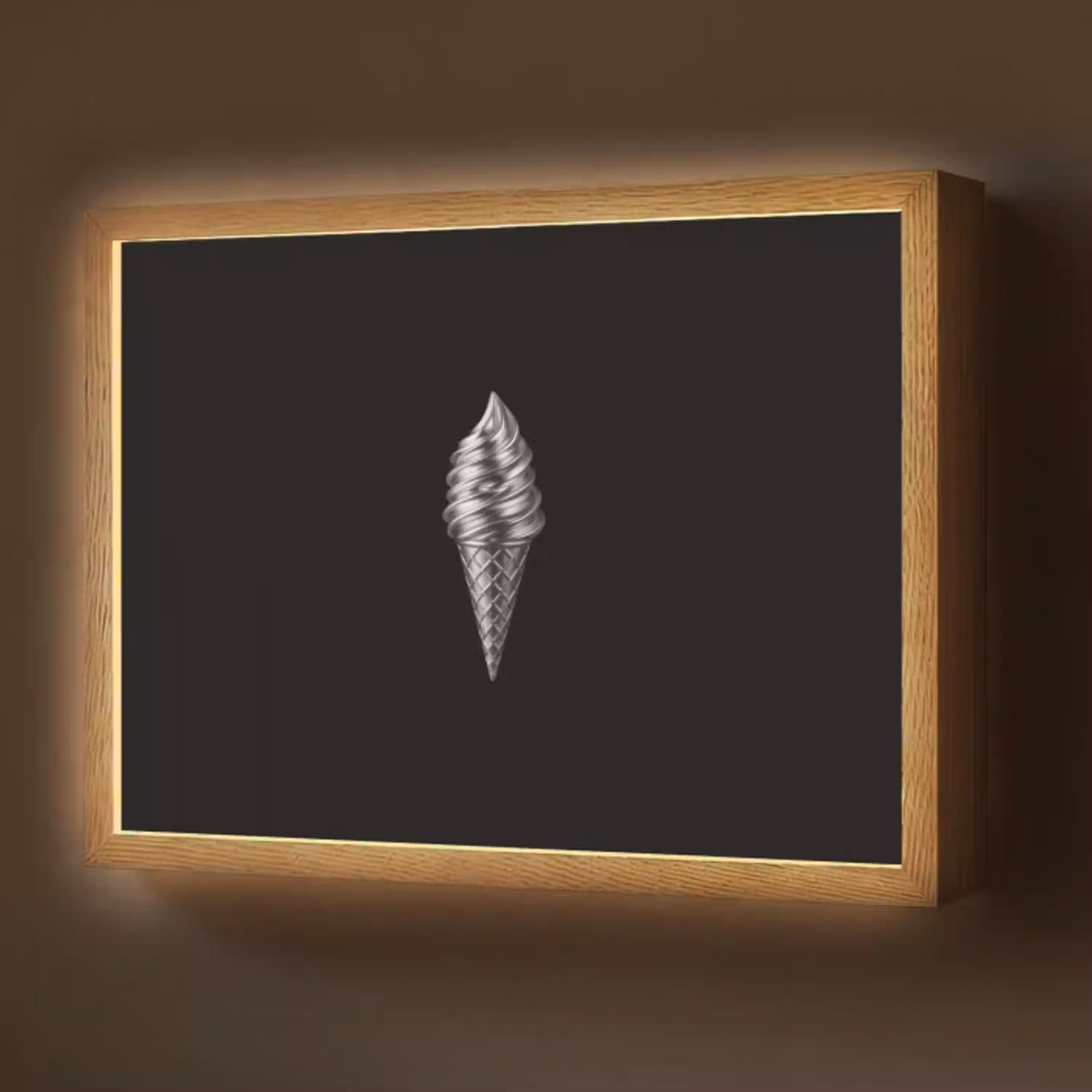 Softijs - Realistisch - Futuristisch Light Box met batterij (Wandlamp) middel -z3d_website