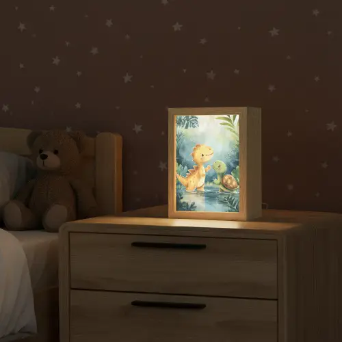 Dinosaurus - Schildpad - Illustratie - Aquarel Light Box met kabel klein -sfeer1_kind