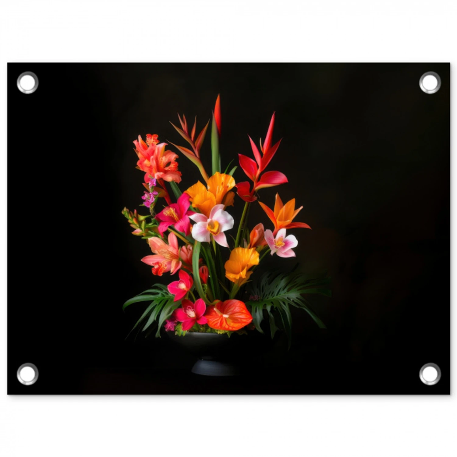 Boeket - Bloemen - Exotisch tuinposter los doek klein -3d