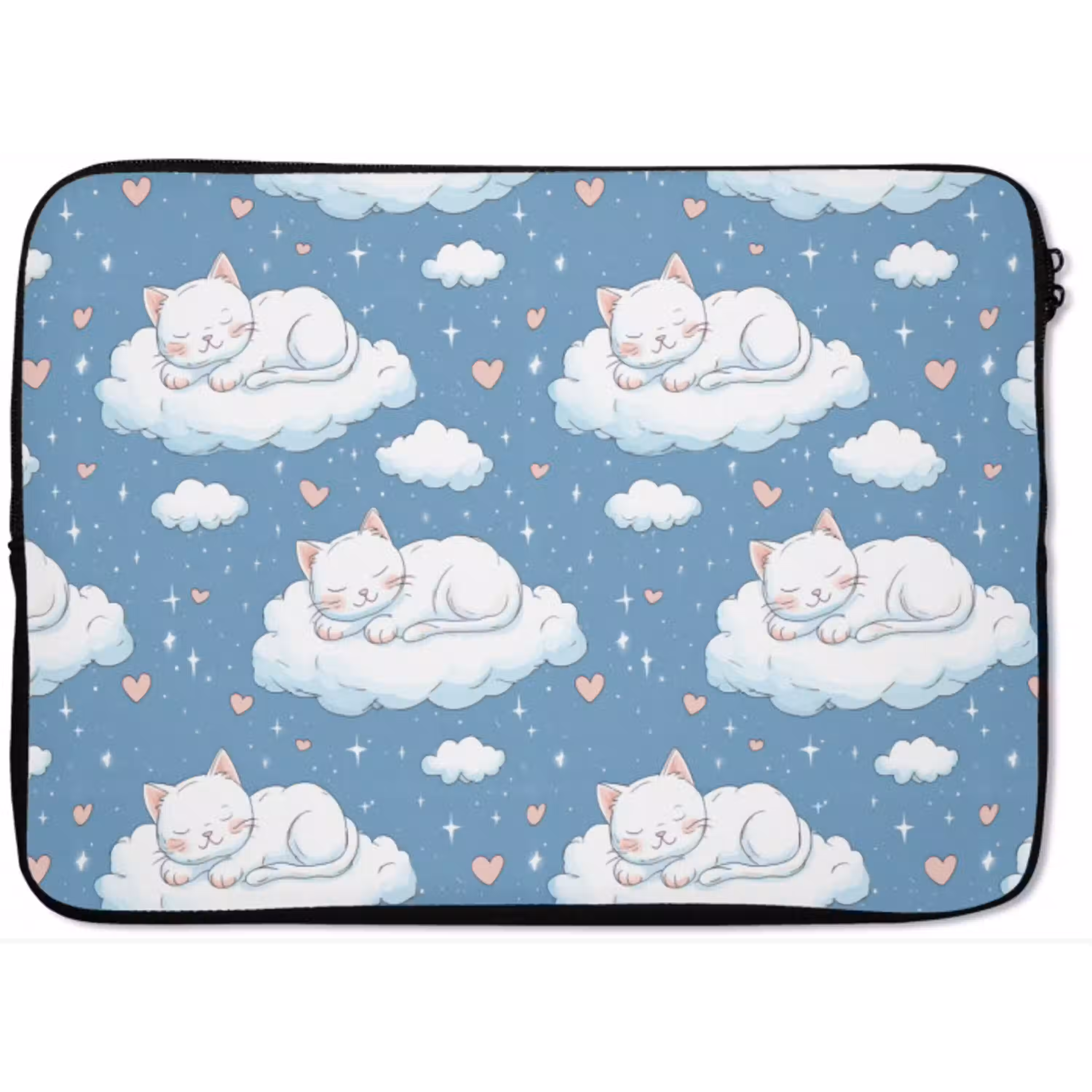 Kitten - Wolken - Blauw laptophoes neopreen klein 279 -zkaufland3dotto