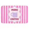 More coffee - Roze - Paars - Strepen - Mok Badmat klein -3d