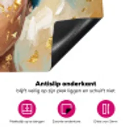 Portret - Vrouw - Schilderij - Blauw - Goud - Expressief Inductie beschermer vinyl 3mm klein -wsfeer4_website