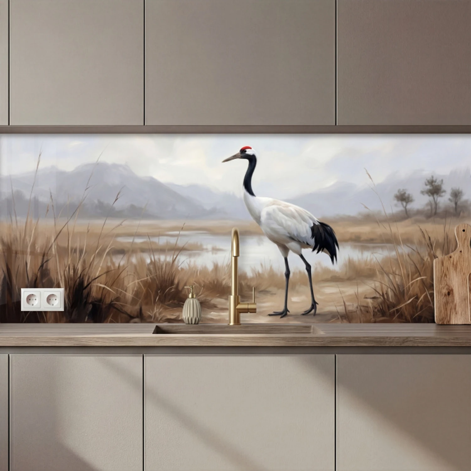 Kraanvogel - Natuur - Realistisch keuken achterwand 2 middel zz_3dshopping