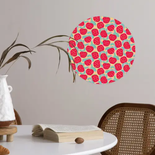 Appels - Rood - Stippen Wandcirkel behangsticker klein 186 -sfeer3