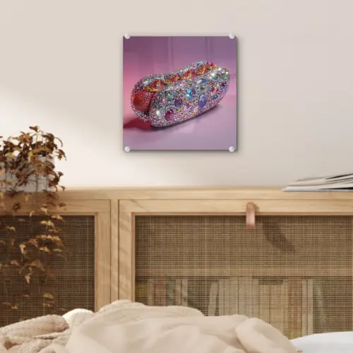 Hotdog - Steentjes - Glitters - Paars plexiglas 5mm klein -sfeer4