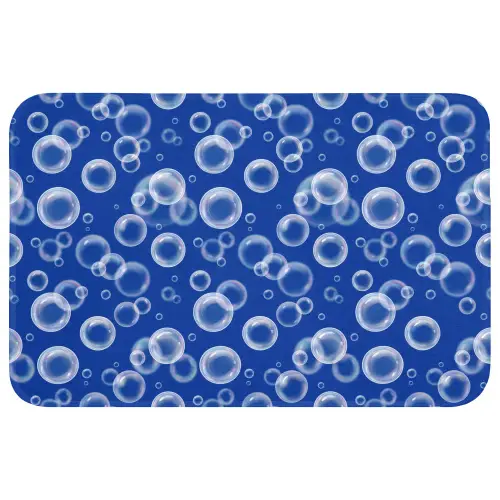 Bubbels - Patroon - Blauw Badmat klein -3d