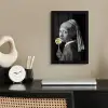 Meisje met de parel - Johannes Vermeer - Lolly - Goud fotolijst zwart zonder passe partout klein -sfeer1