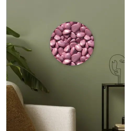 Roze - Glanzende - Stenen Wandcirkel plexiglas klein 852 -sfeer3