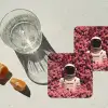 Bloemen - Roze - Astronaut onderzetter kurk middel -sfeer4