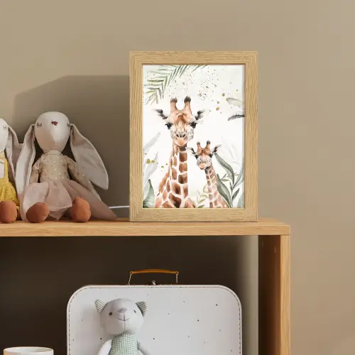 Giraffe - Bladeren - Kinderen - Dieren - Jungle Light Box met kabel klein -sfeer2_kind