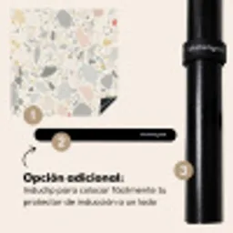 Patronen - Licht - Terrazzo - Decoratie Inductie beschermer vinyl 3mm middel -zzzzzzz-induclip_ES