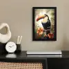 Toekan - Vogel - Bloemen - Planten fotolijst zwart zonder passe partout klein -sfeer1