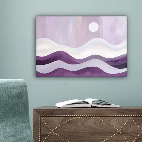 Golven - Heuvels - Abstract - Paars canvas 2cm klein -sfeer4
