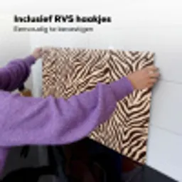 Zebra - Strepen - Bruin Inductie beschemer met haakjes klein -ky-ophangen-nl