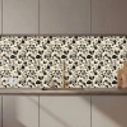 Bloemen - Dessin - Zwart keuken achterwand 2 middel 871 zz_3dshopping
