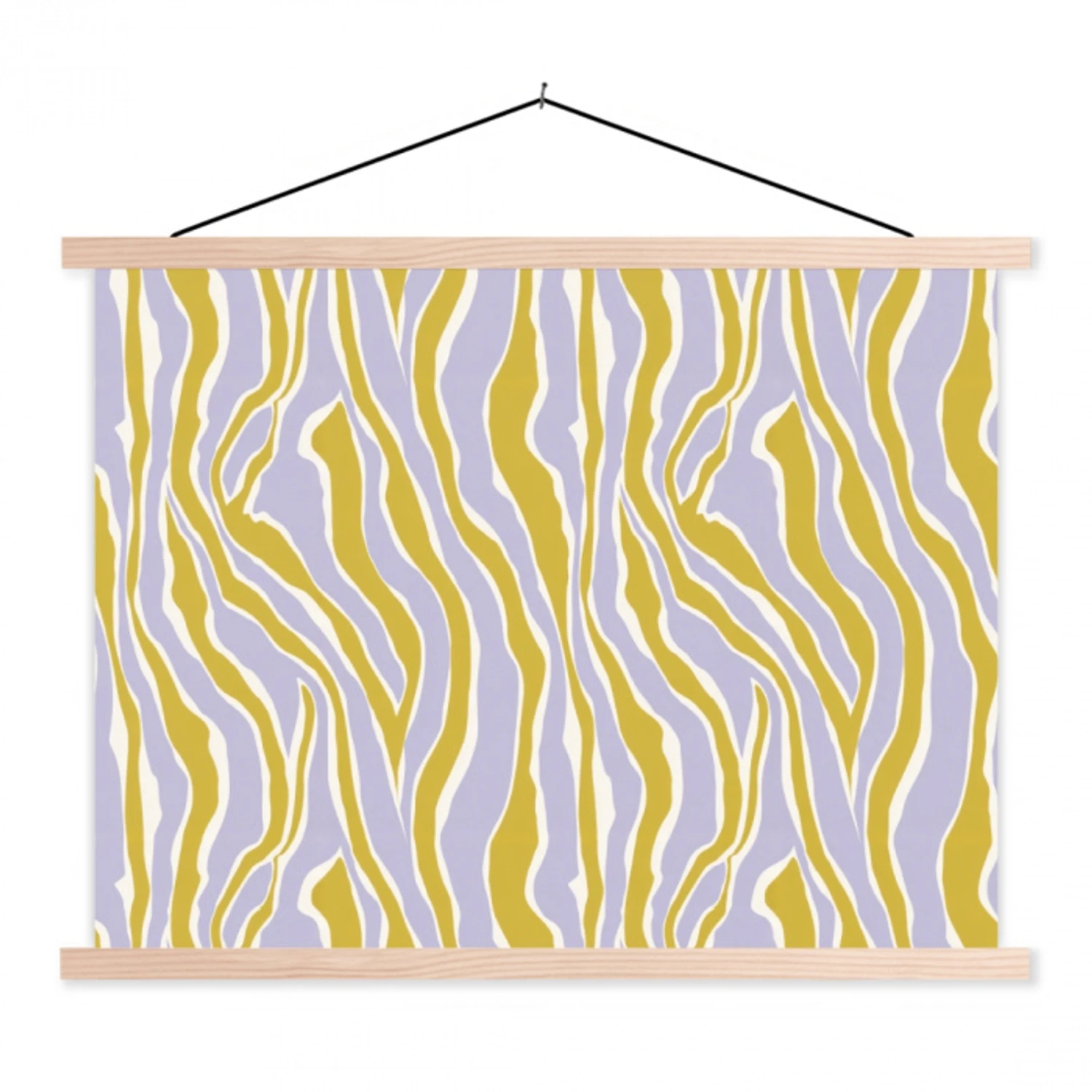 Zebra - Modern - Meerkleurig textielposter latten blank klein 122 -3d