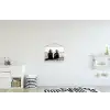Vrouwen - Zonnehoed - Strand - Zwart - Wit textielposter latten blank klein -kinderkamer
