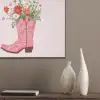 Cowboylaarzen - Roze - Boeket - Bloemen PET vilt klein -sfeer6_closeup