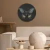 Vlinder - Metaalachtig - Geometrisch patroon Akoestische PET Vilt - Rond klein -sfeer1