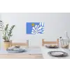 Minimalistisch - Organisch patroon - Blauw Muursticker klein -eettafel