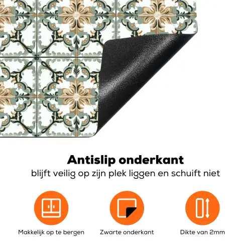 Floraal - Verweerd - Keurrijk Inductie beschermer vinyl 3mm klein 276 -zzzzzzz-td-onderkant