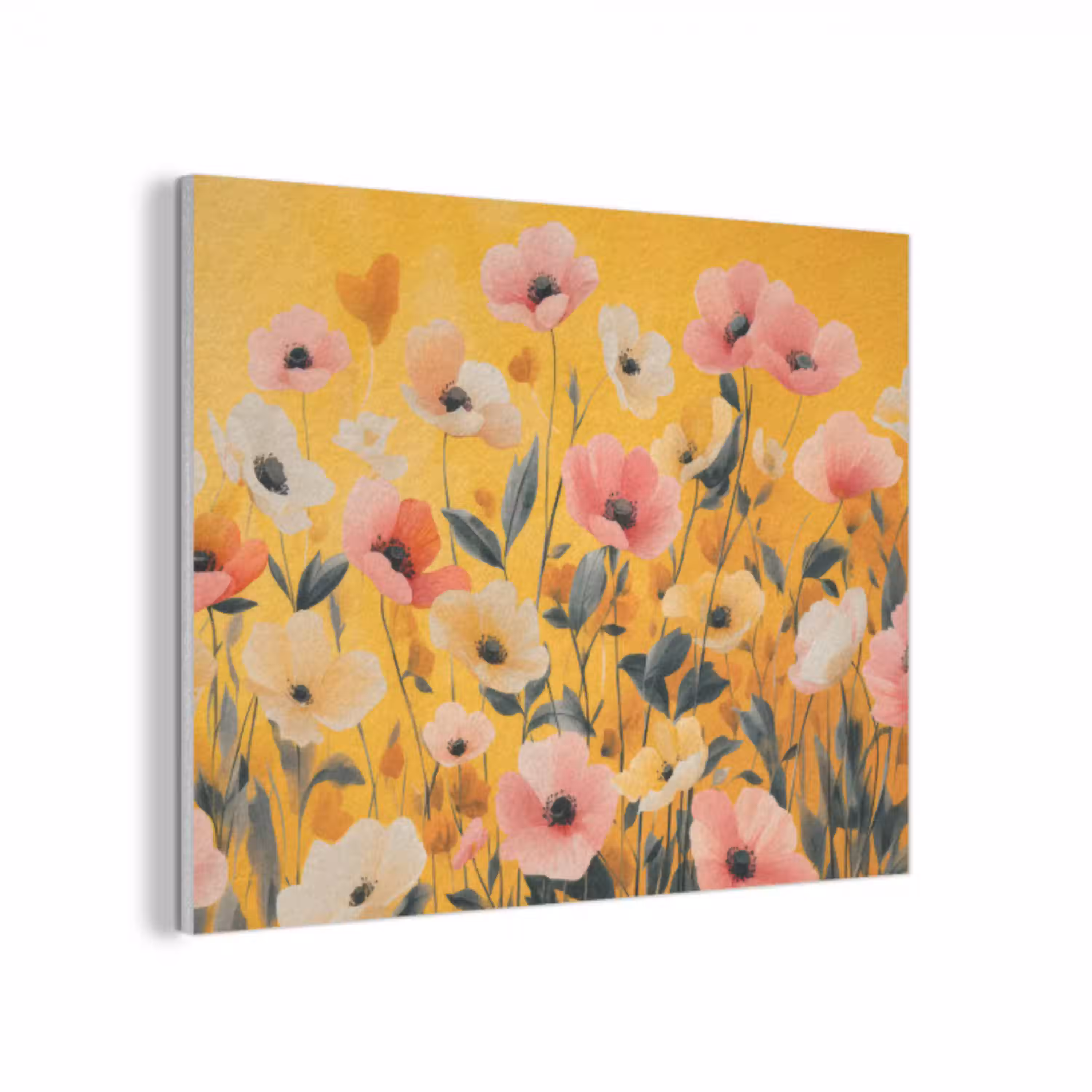 Bloemen - Veld - Geel PET vilt klein -3d