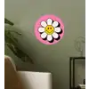 Smiley - Bloem - Roze Wandcirkel behangsticker klein -sfeer2
