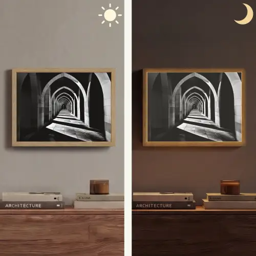 Gang - Bogen - Schaduw - Diepte Light Box met batterij (Wandlamp) middel -sfeer3