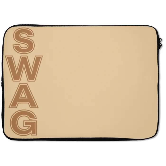 Swag - Bruin - Beige laptophoes neopreen klein -zkaufland3dotto