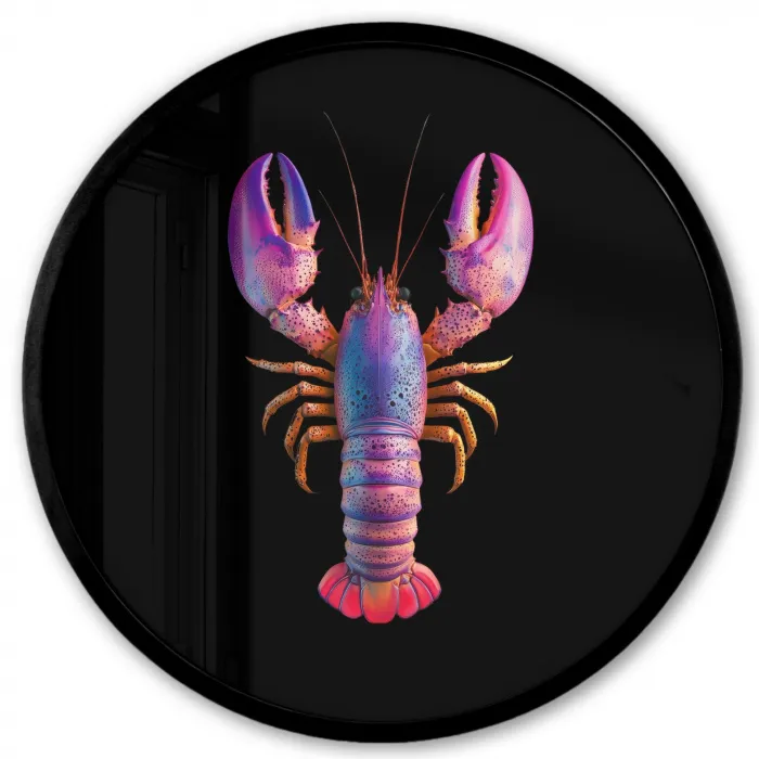 Kreeft - Paars - Roze - Zwart - Stippen - Lila Fotolijst rond zonder passe partout klein -3d