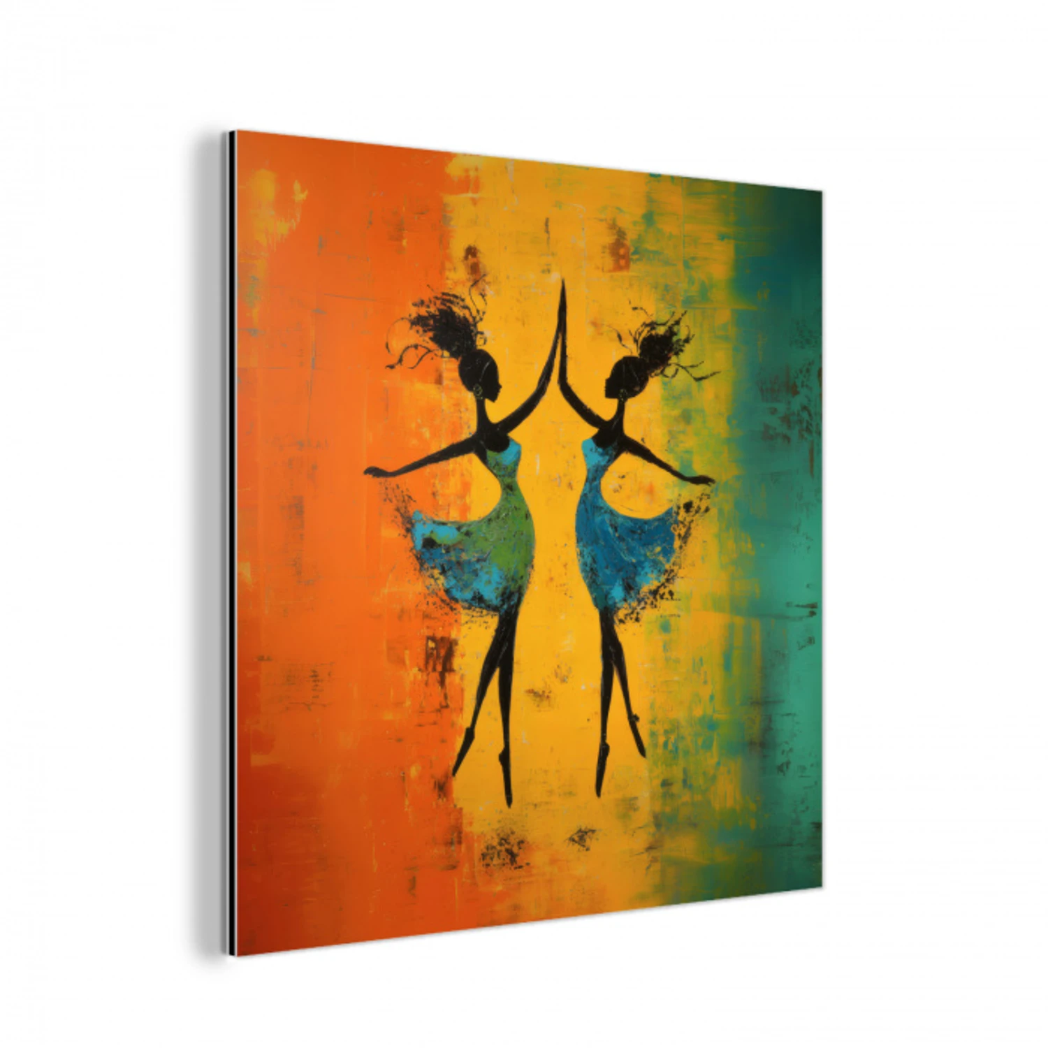 Dansen - Vrouwen - Verfstructuur aluminium wit klein -3d