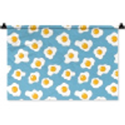 Eieren - Dooiers - Blauw Wandkleed katoen klein 269 -zz3d
