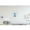 Tulpen - Blauw - Bladeren textielposter latten blank klein -kinderkamer