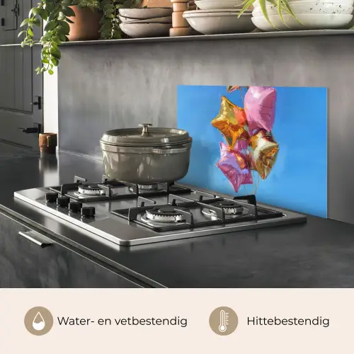Ballonnen - Goud - Stervorm - Roze keuken achterwand spatscherm klein -usp_NL