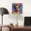 Vrolijk portret - Vrouw - Bloemenkroon aluminium wit klein -sfeer5