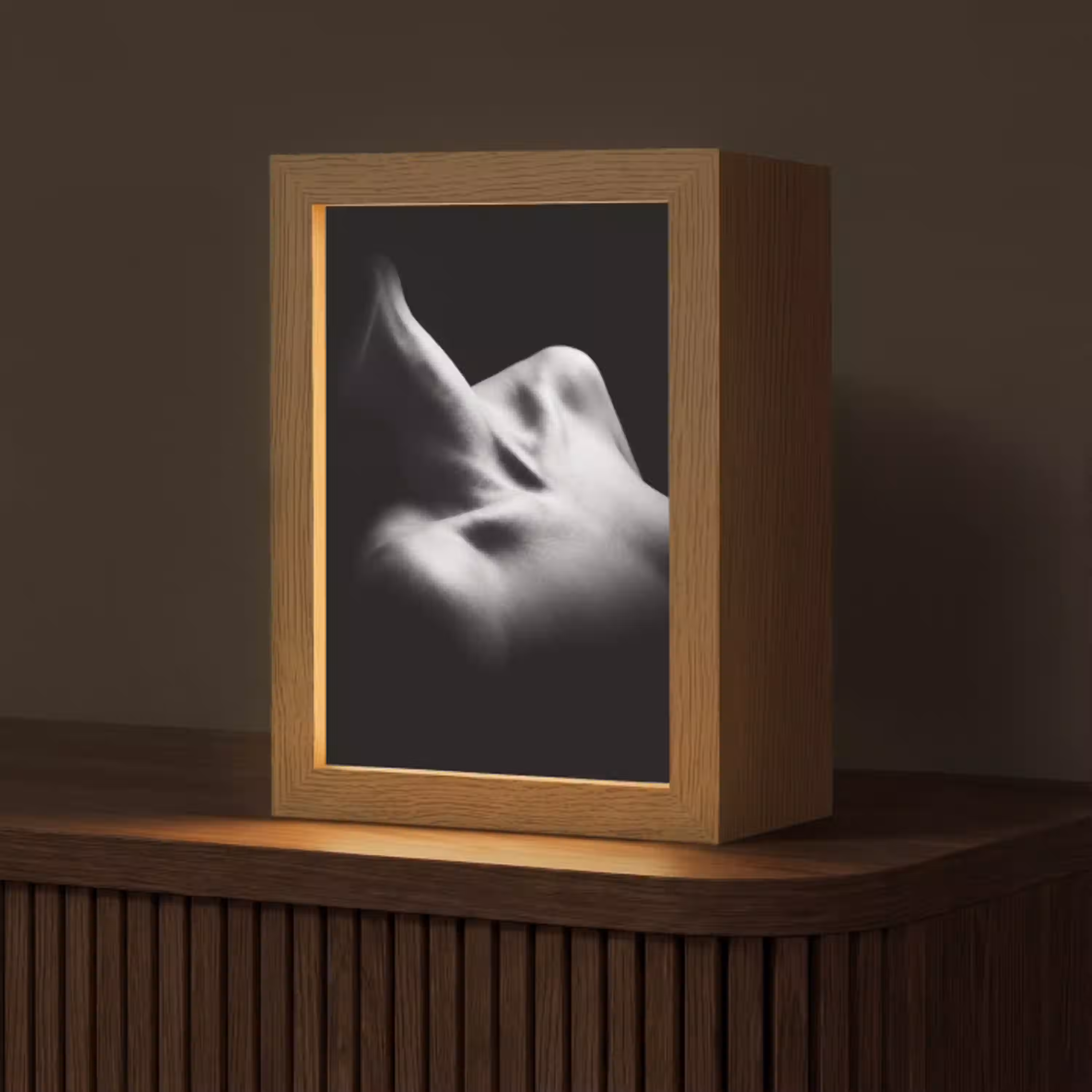 Lichaam - Vormen - Abstract - Zwart - Wit - Sensueel Light Box met kabel (Tafellamp) klein -z3d_website