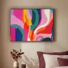 Vormen - Golvend - Abstract - Felroze Textielframe zwart klein -sfeer1