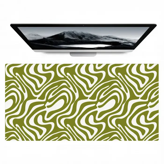 Lijnpatroon - Groen - Organisch Muismat XXL klein 681 -zzz3d