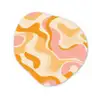 Abstract - Golvend - Oranje Wandcirkel Organisch Aluminium middel -3d