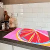 Grapefruit - Geschilderd - Roze - Strepen Inductie beschermer vinyl 3mm klein -sfeer3