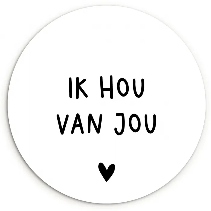 Spreuken - Ik hou van jou - Quotes Wandcirkel kunststof plaat 5mm dik klein -3d