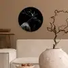Hert - Zwart - Portret - Gewei - Dieren Wandcirkel kunststof plaat 5mm dik klein -sfeer1