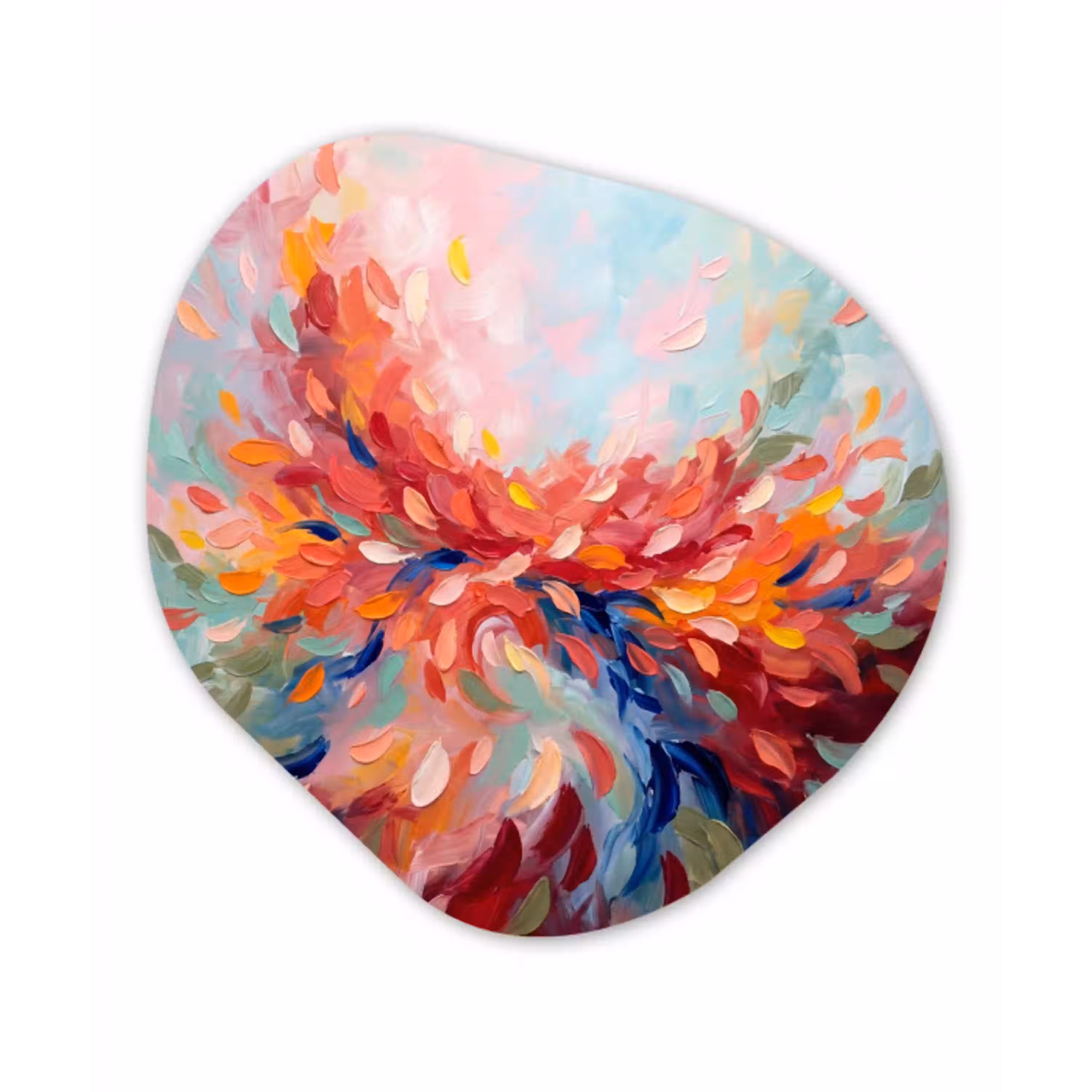 Bloemen - Abstract - Kunst - Modern Wandcirkel Organisch Forex 3mm klein -3d