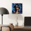 Vrouw - Blauw - Bloemen - Vlinders - Natuur aluminium wit klein -sfeer5